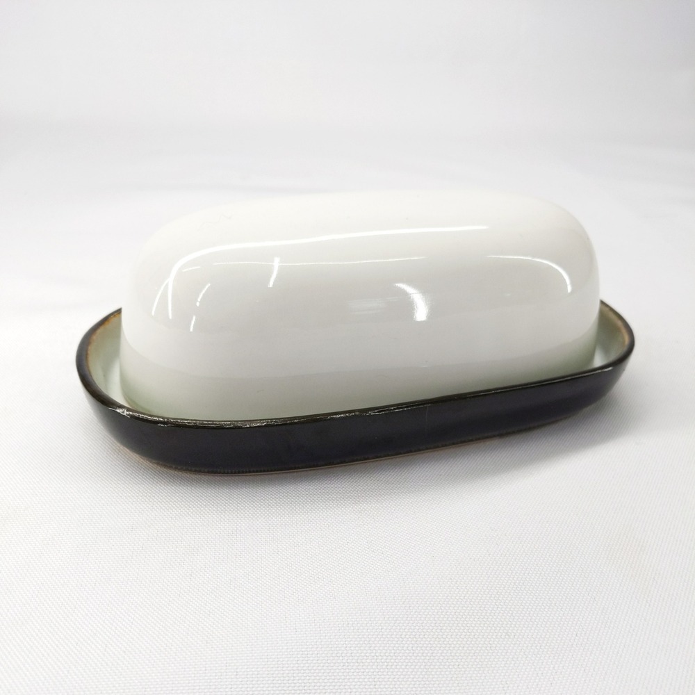 Sango Butter Dish  Nova Black 4932 Ceramic Stoneware‎